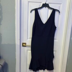 Soprano Blue Sleeveless Ruffled Cocktail Dress